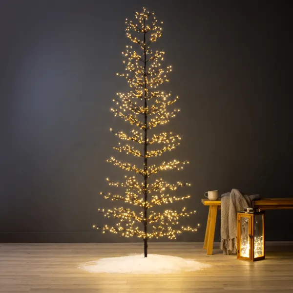 Albero luminoso 2048 LED (H270 cm) Atlas Nero e bianco caldo