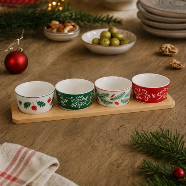 Tapas-Set 4 Schalen (40 x 15 cm) Festlicher Aperitif Mehrfarbig