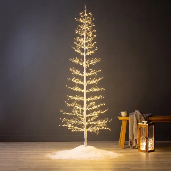 Albero luminoso 2048 LED (H270 cm) Atlas Bianco e bianco caldo
