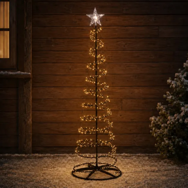Albero luminoso 640 LED (H180 cm) Effetto screpolato Bianco caldo