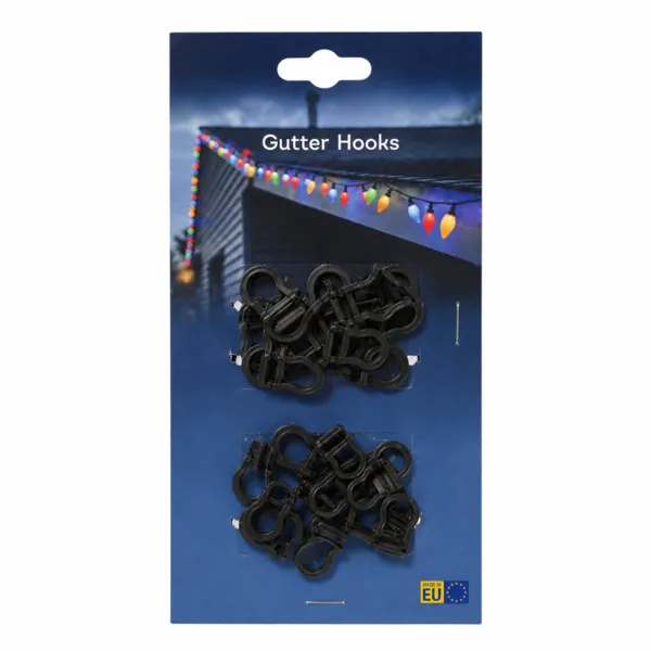 Set di 24 ganci per grondaia per catene luminose