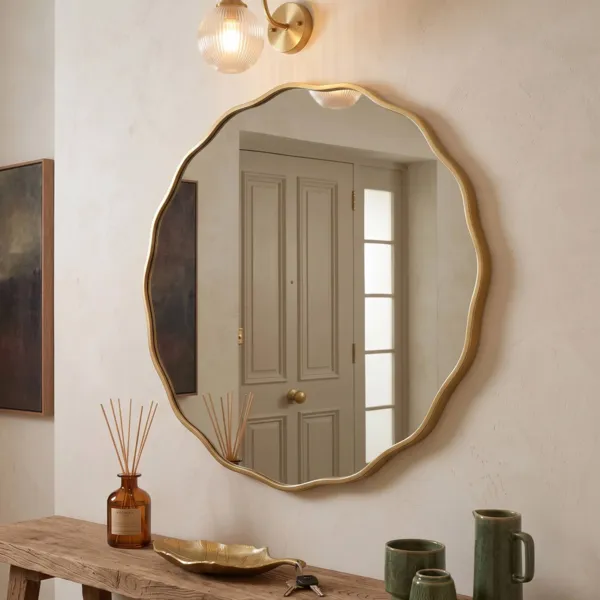 Specchio da parete rotondo (70 cm) Ilys Oro