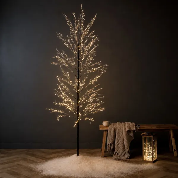 Albero luminoso 1350 LED (H150 cm) Rivage Nero e bianco caldo