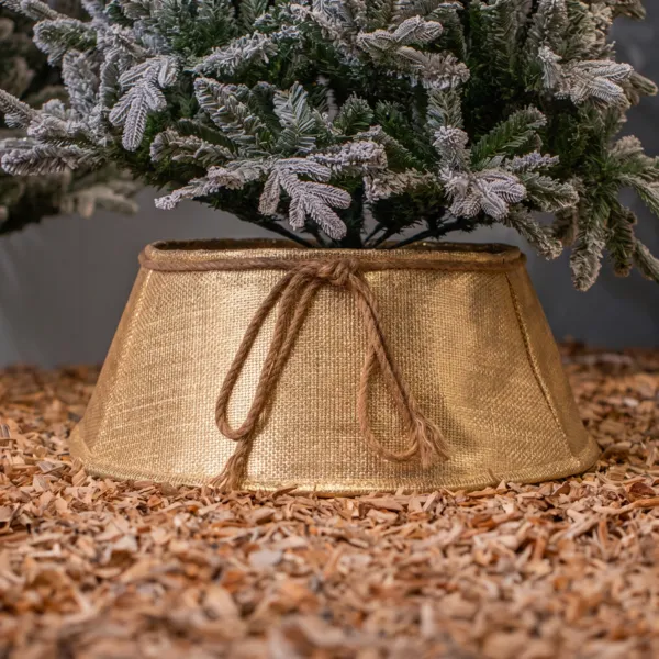 Zierkorb f�r Baumst�nder mit Schleife Gold