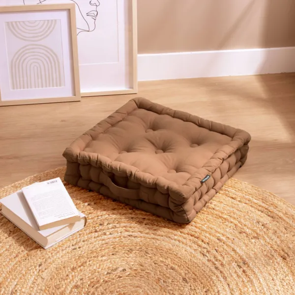 Coussin de sol coton (40 x 40 cm) Pixel Camel