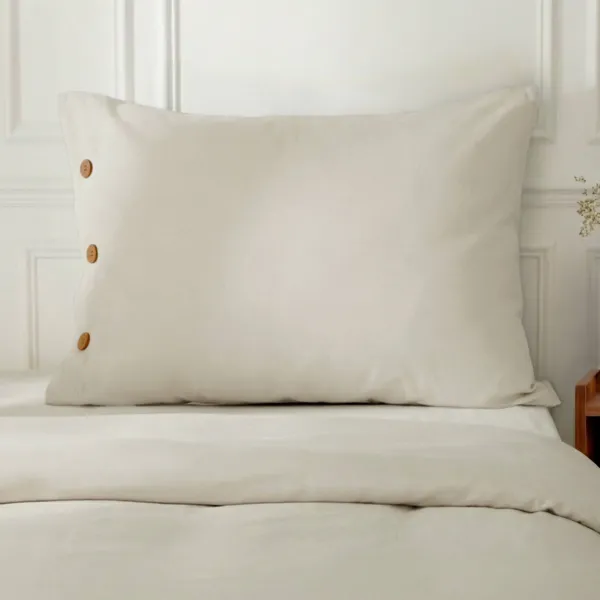 Federa rettangolare in percalle di cotone (50 x 80 cm) Diane Beige