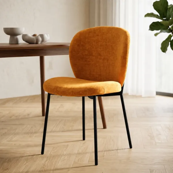 Set van 2 eetkamerstoelen stof (Zithoogte 48,5 cm) Isla Koper