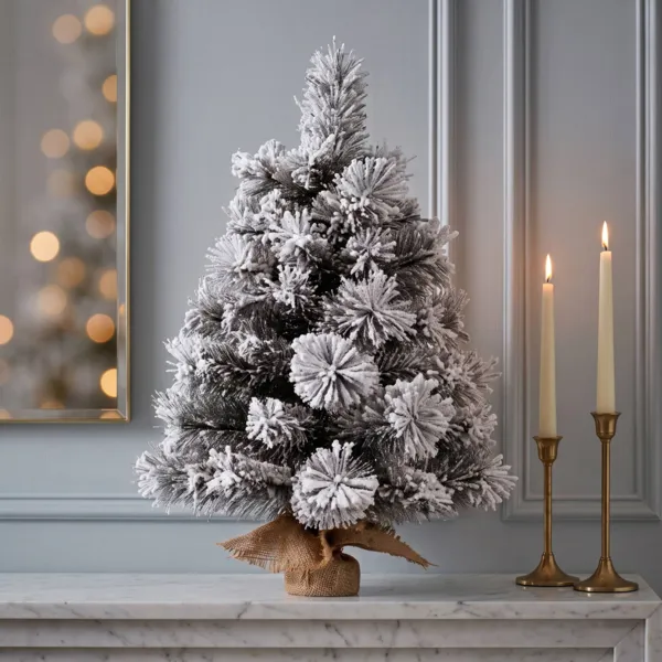 Albero artificiale da tavolo (H60 cm) Edmonton Verde innevato