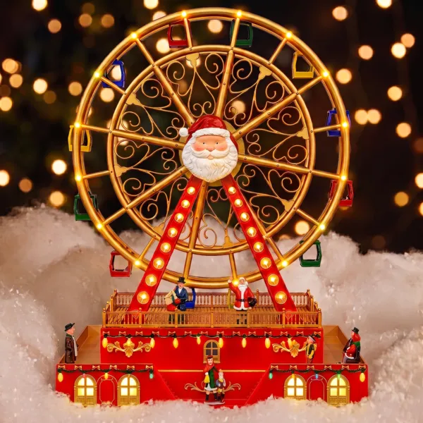 Grande roue de No�l lumineuse, musicale et anim�e (H47 cm) Wonderland