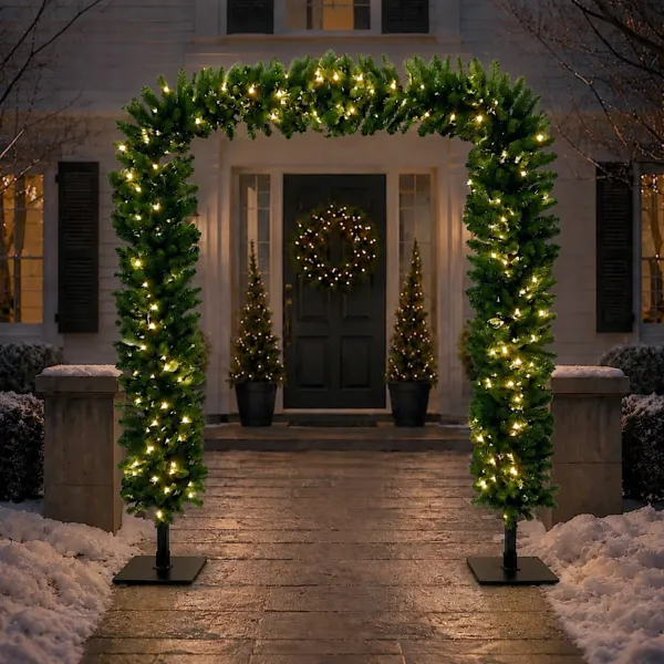 Arche lumineuse artificielle de No�l 400 LED (H240 cm) Glorya Royal Vert Sapin