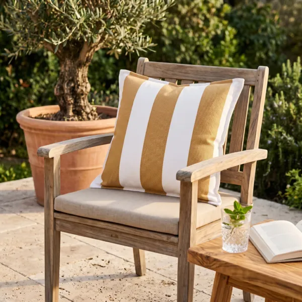 Fodera per cuscino quadrato per esterno idrorepellente (45 x 45 cm) Noa Giallo ocra