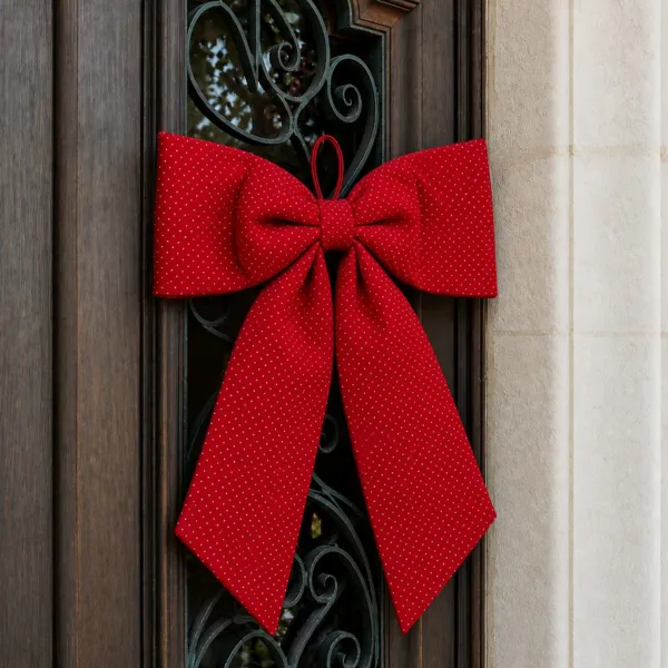 Lazo de Navidad Gigante (H80 cm) Terciopelo Rojo