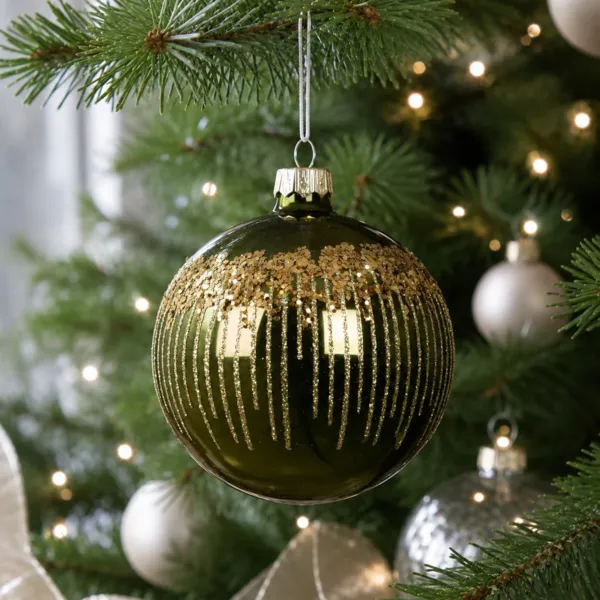 Set di 6 palline di natale in vetro (D80 mm) Winter F��rie Verde abete