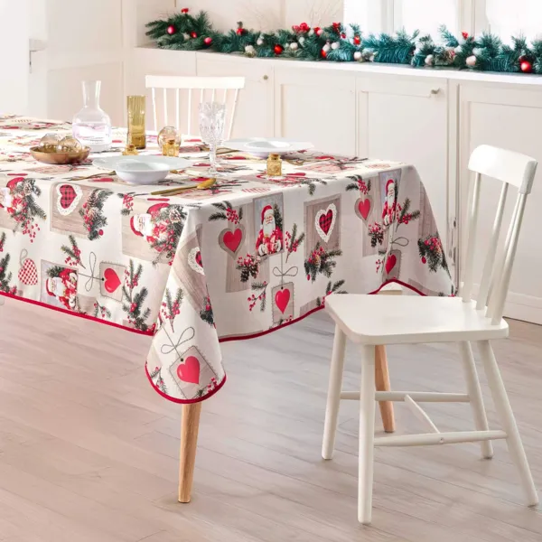 Tovaglia rettangolare effetto anti macchia (150 x 240 cm) Santa Rosso