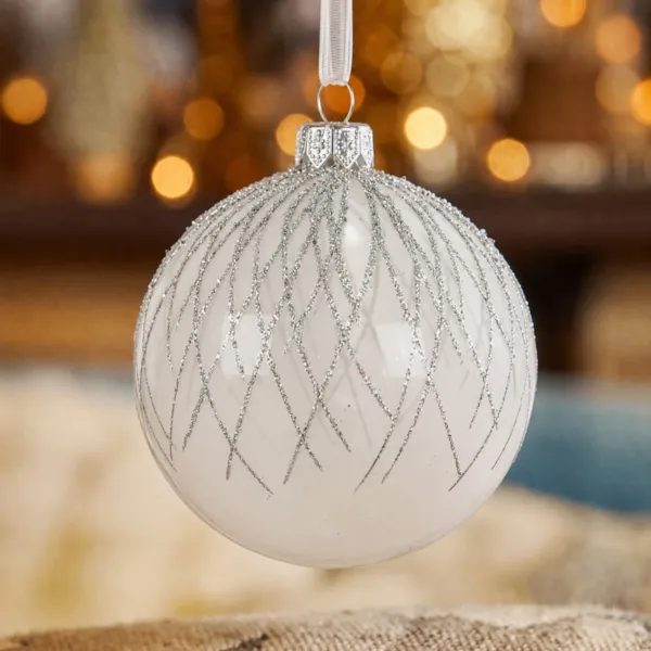 Set di 6 palline in vetro (D80 mm) Sogno di Natale Bianco