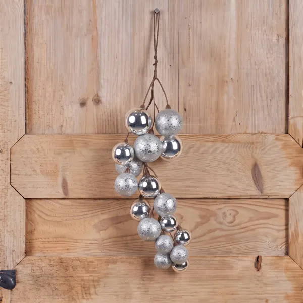 Cascata di Palline di natale (H45 cm) Grappolo Argento