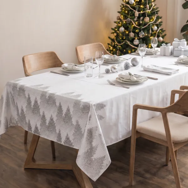 Tovaglia rettangolare (L360 cm) Abeti Argento