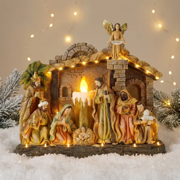 Presepe natalizio luminoso (H34 cm) Sainte-Cl�mentine