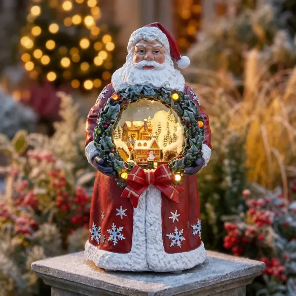 Babbo Natale luminoso e animato (H30 cm) Santa e il suo trenino
