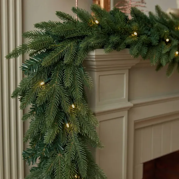 Lichtsnoer voor kerstboom (180 cm - D25) Lucania Groen en warm wit