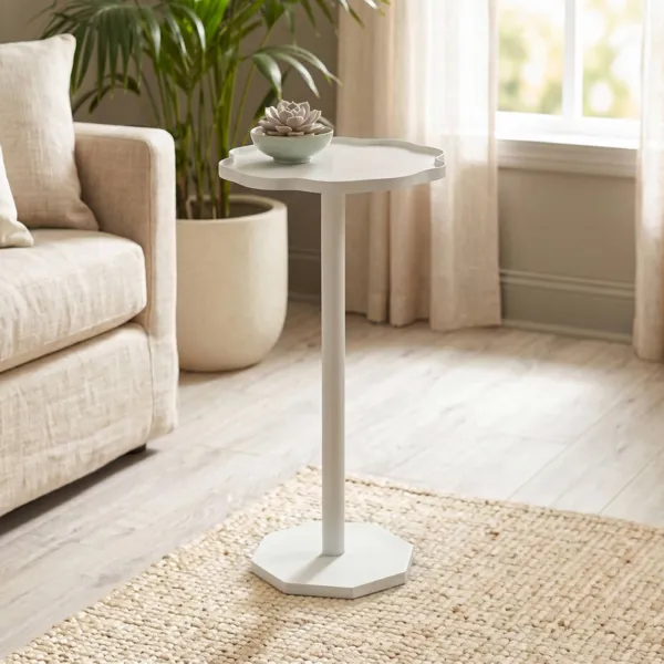 Tavolino d'appoggio in metallo (H55,9 cm) Sola Bianco