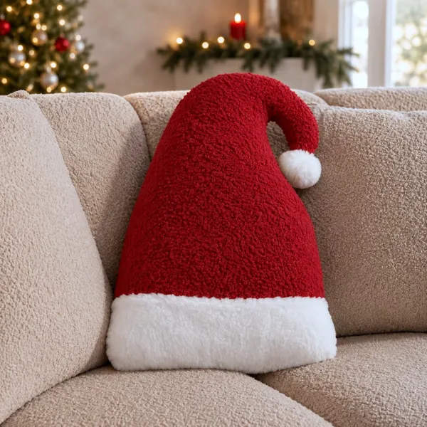 Coussin de no�l bonnet (50 x 27 cm) Santa Rouge