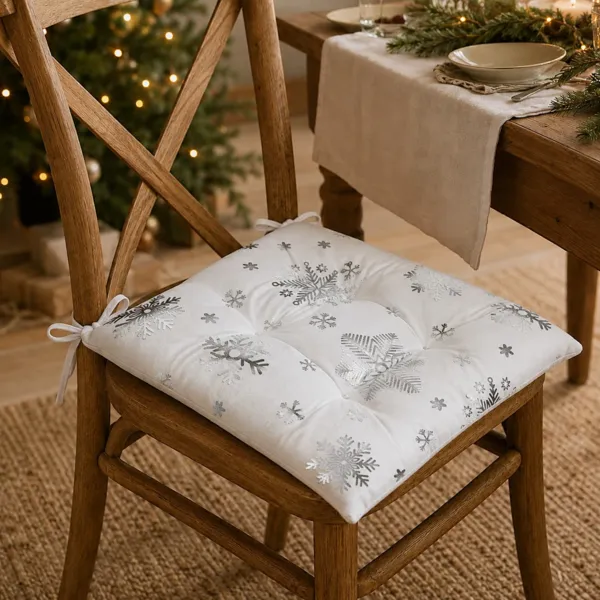 Coj�n de silla de Navidad (38 x 38 cm) Christmas Plata