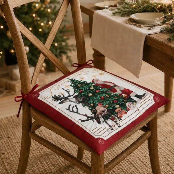Coussin de chaise de no�l (38 x 38 cm) Christmas Vert sapin