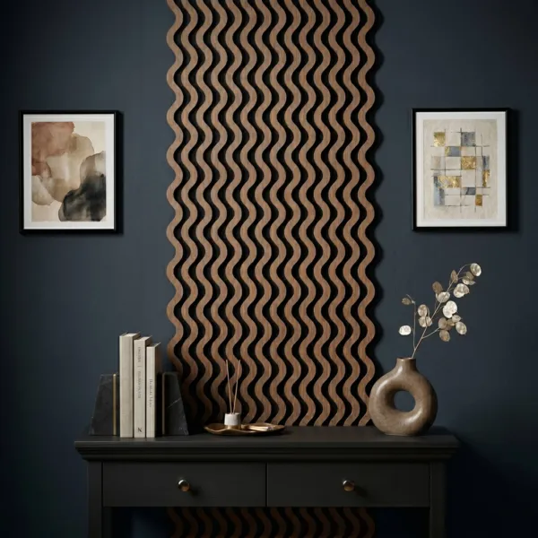 Set von 4 Wandpaneelen aus Holzleisten (60 cm) Amani Naturfarben