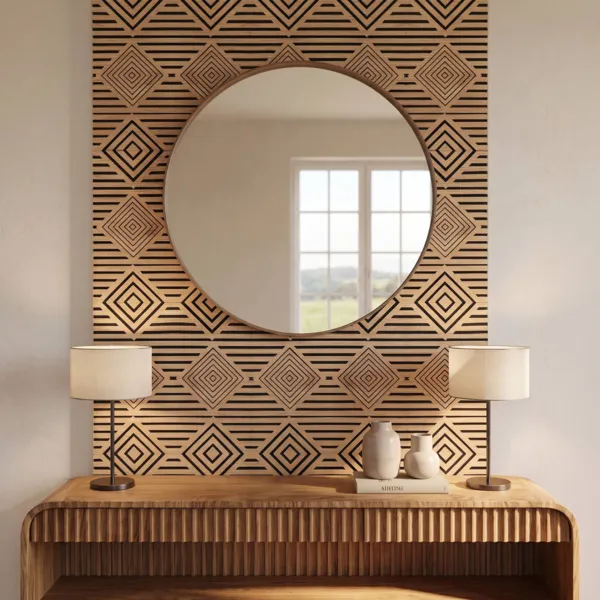 Set di 4 pannelli murali effetto legno (60 cm) Lior Naturale