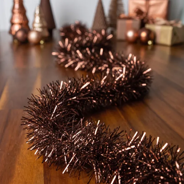 Kerstslinger (D10 cm) Luxe Alpine Koffie bruin