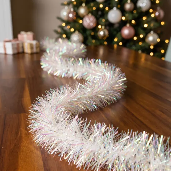 Kerstslinger (D10 cm) Candy parelmoerwit