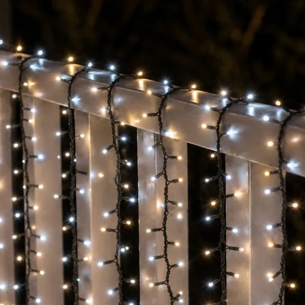 Guirlande lumineuse connectable 5 m 200 LED c�ble noir Pro-lights Flash Blanc chaud et froid
