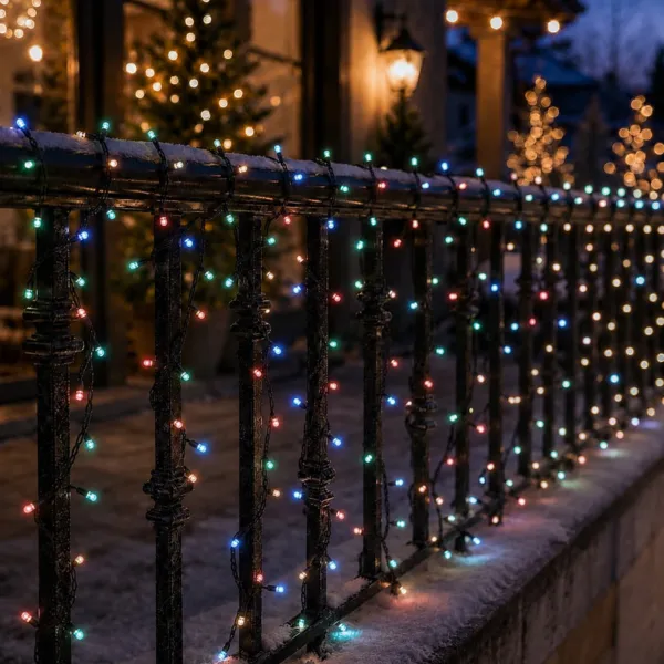 Catena luminosa senza fili USB 4 m 160 LED cavo nero Duracharge classic Multicolore