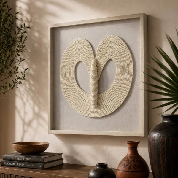 Cuadro decorativo en relieve de c��amo (60 x 60 cm) Suhal Blanco