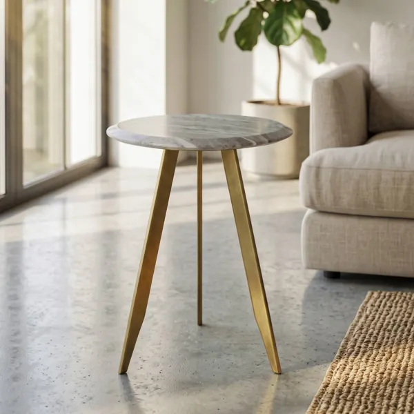 Ronde metalen bijzettafel (H53,5 cm) Miria Goud