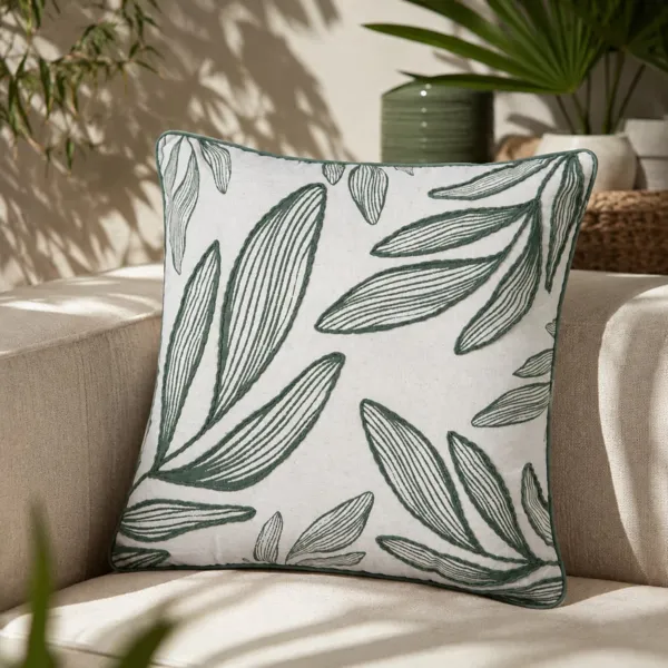 Cuscino quadrato in cotone (50 x 50 cm) Tenali Verde cachi