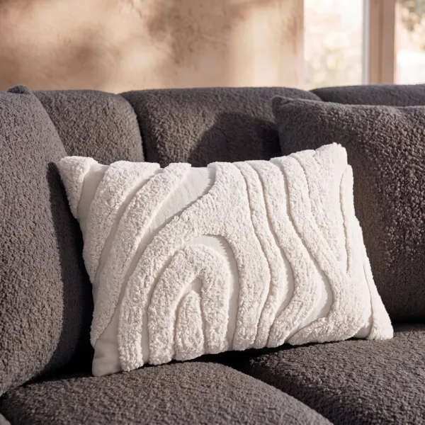 Cuscino rettangolare in cotone (40 x 60 cm) Felidae Ecru