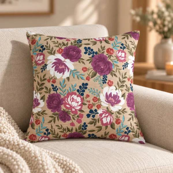 Coussin carr� coton (45 x 45 cm) Augusta Multicolore