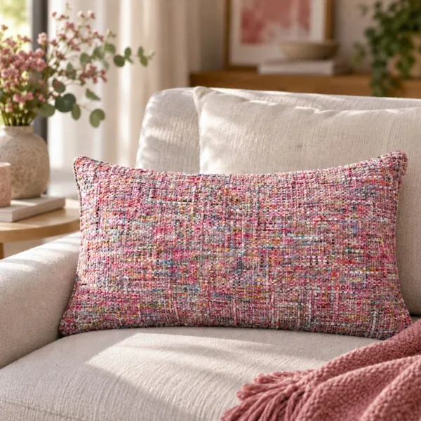 Cuscino rettangolare tessuto (30 x 50 cm) Augusta Rosa