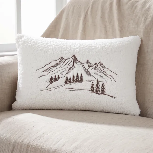 Coussin rectangulaire bouclette (40 x 60 cm) Granon Blanc