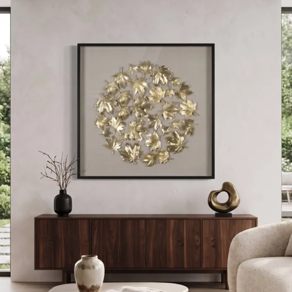 Quadro decorativo in rilievo in resina (90 x 90 cm) Akrab Oro