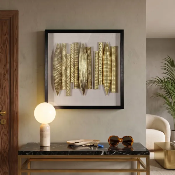 Quadro decorativo in rilievo in resina (60 x 60 cm) Erak Oro