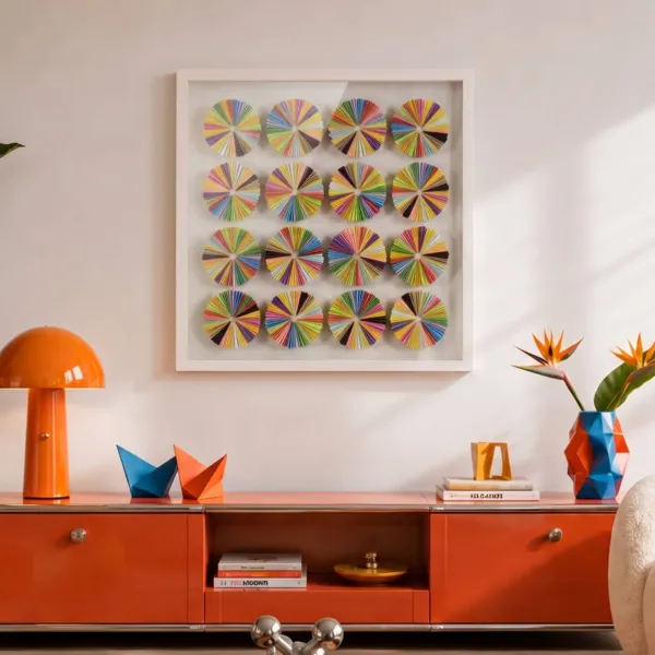 Quadro decorativo rilievo in carta (60 x 60 cm) Imai Multicolore