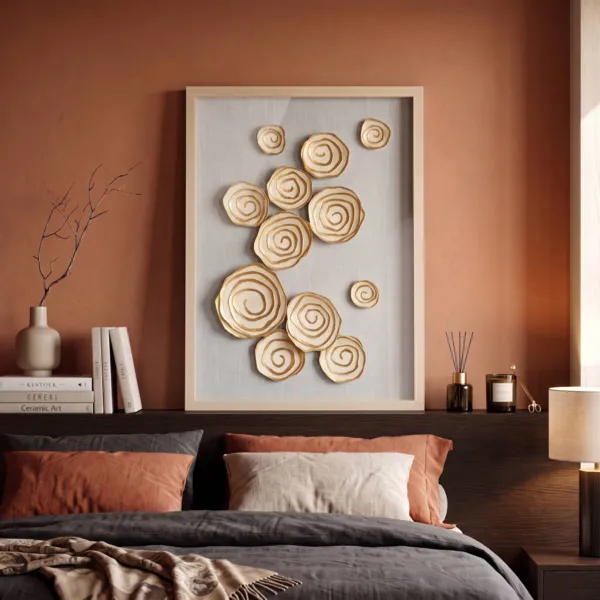 Relief-Wandbild aus Papier (60 x 80 cm) Nunki Beige