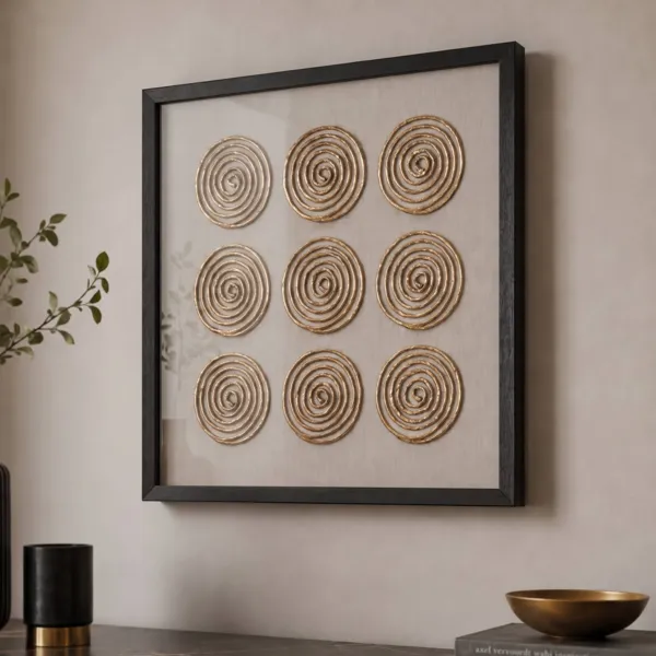 Dekoratives Reliefbild aus Papier (60 x 60 cm) Rana Gold