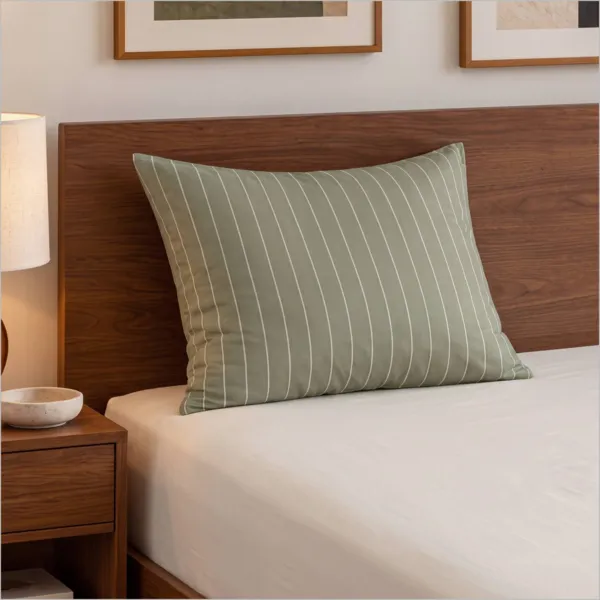 Federa rettangolare in percalle di cotone (50 x 70 cm) H�l�ne Verde