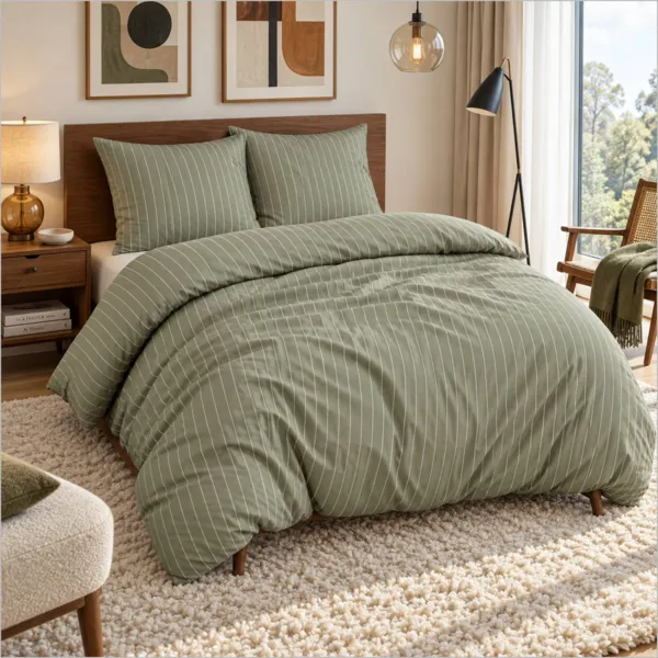 Copripiumino in percalle di cotone (200 x 200 cm) H�l�ne Verde