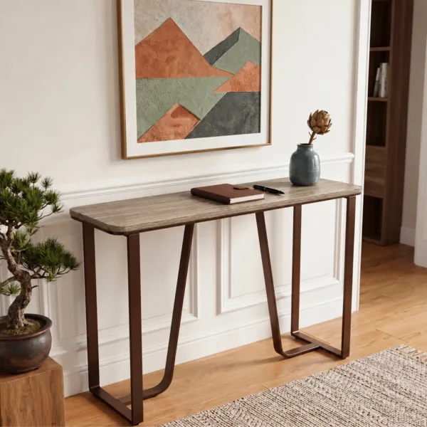 Metalen console (L120 cm) Orizon Bruin