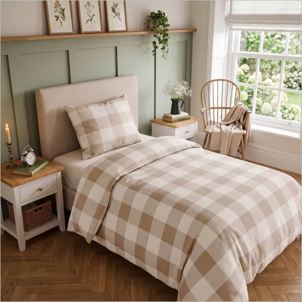 Copripiumino in percalle di cotone (140 x 200 cm) Sophie Beige